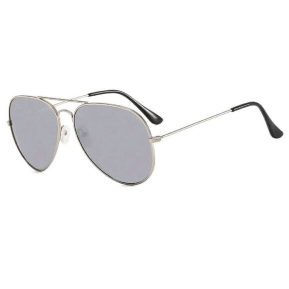 Gray Mirrored Aviator Sunglasses - Picture 4 of 4